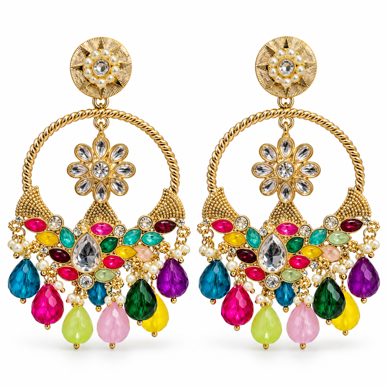 multicolor sunburst hoop earrings 4 multicolor sunburst hoop earrings 4