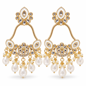 pale gold enamel marquise teardrop earrings
